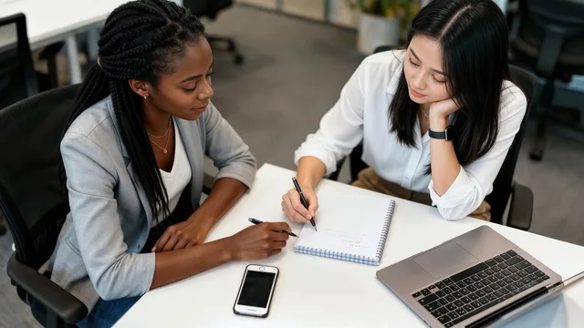 women, office, job, team, portable, notebook, writing, business, professional, sitting, white, gray, black, study, meeting, creativity, success, career, friendship, co-working, technology, generated by ai. Women founder funding skills forecast: a team plan